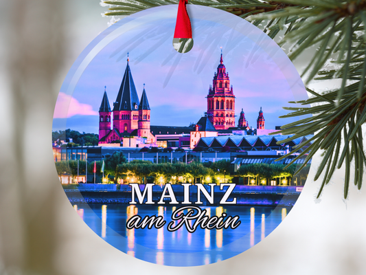 Mainz am Rhein Germany glass ornament with gift box