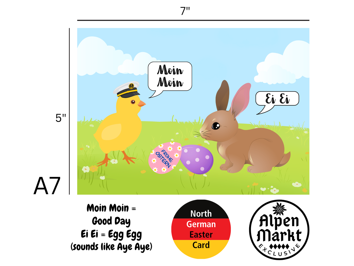 "Moin Moin" funny German Easter card