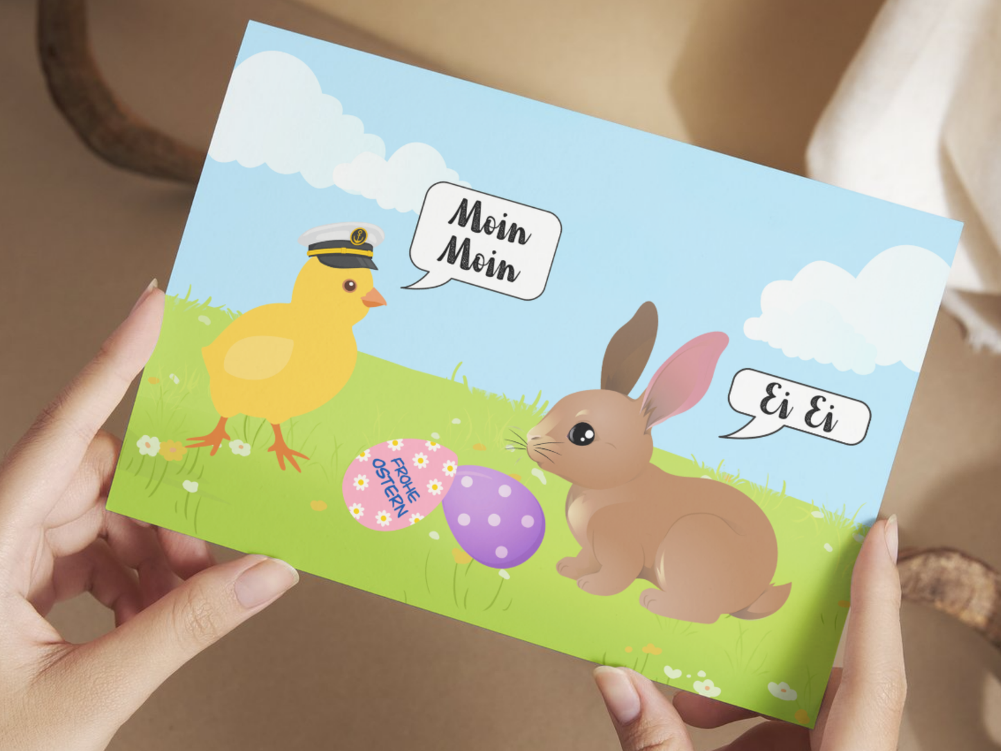 "Moin Moin" funny German Easter card
