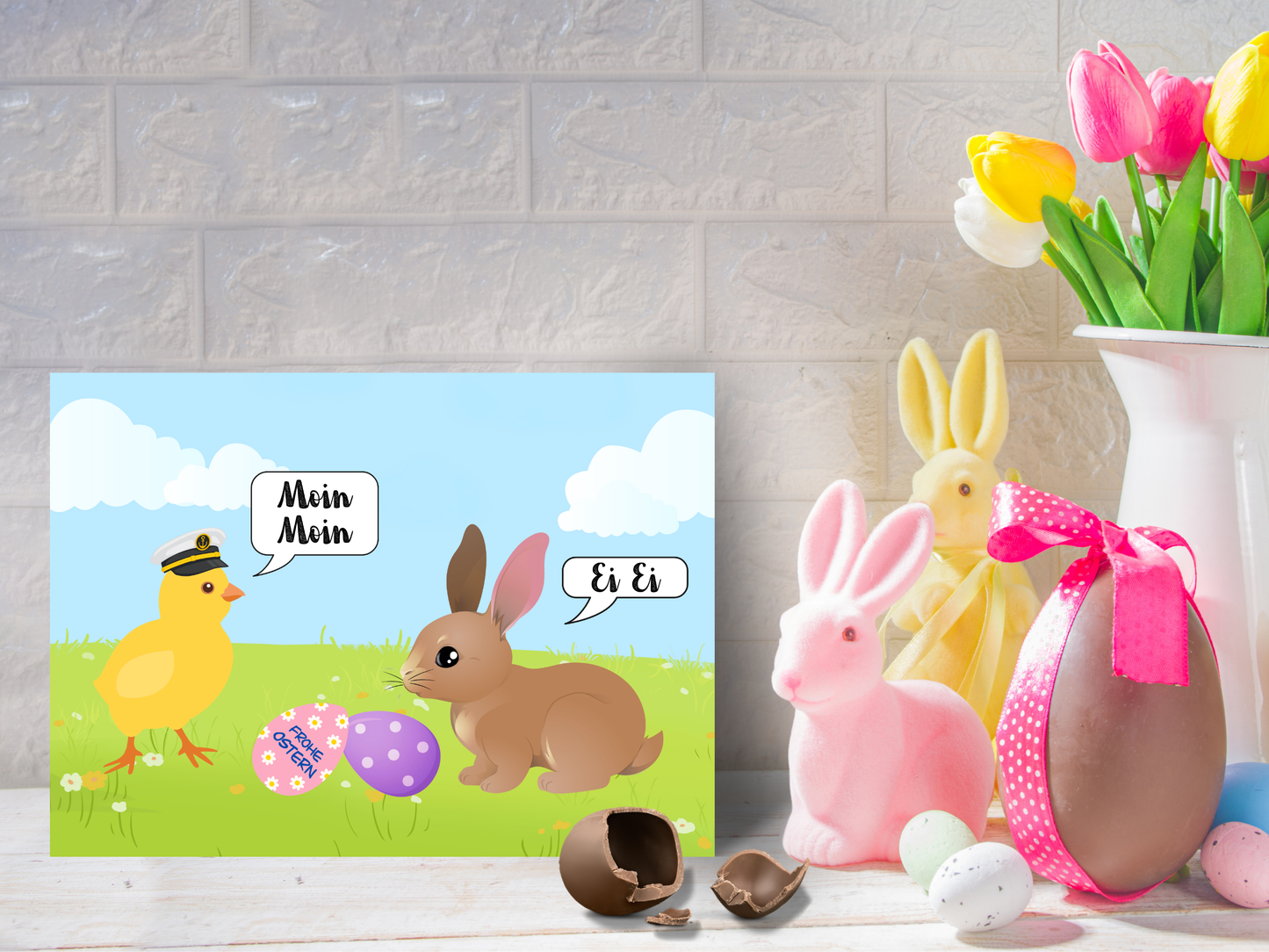 "Moin Moin" funny German Easter card