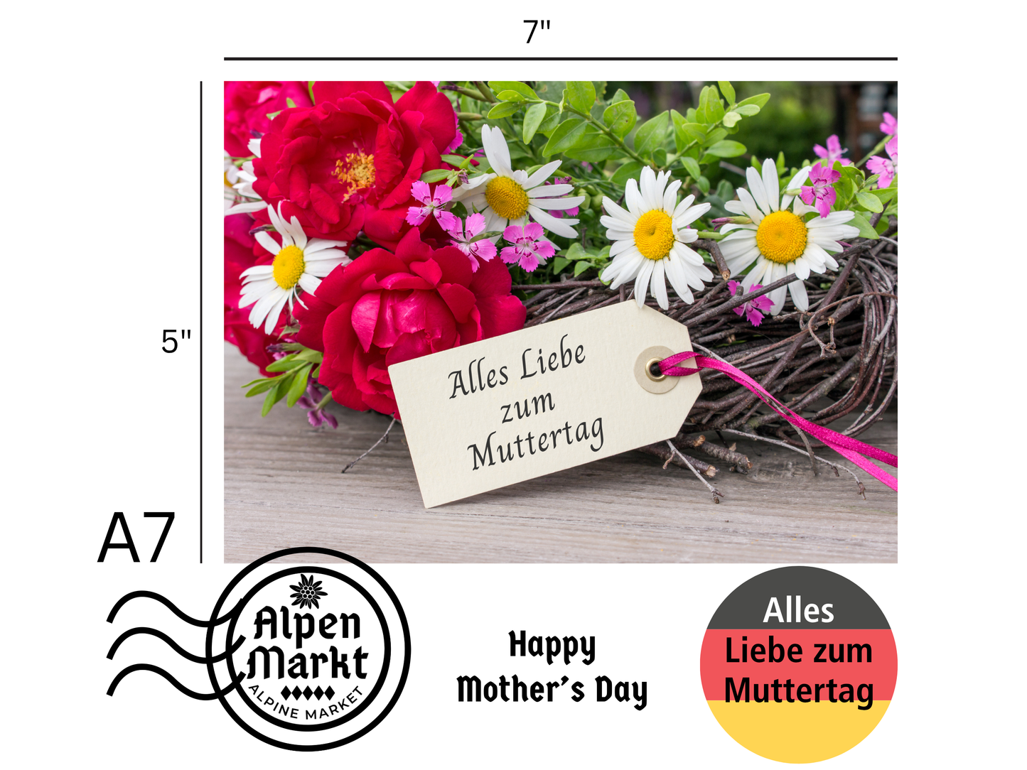 "Alles Liebe zum Muttertag" German Mother's Day greeting card