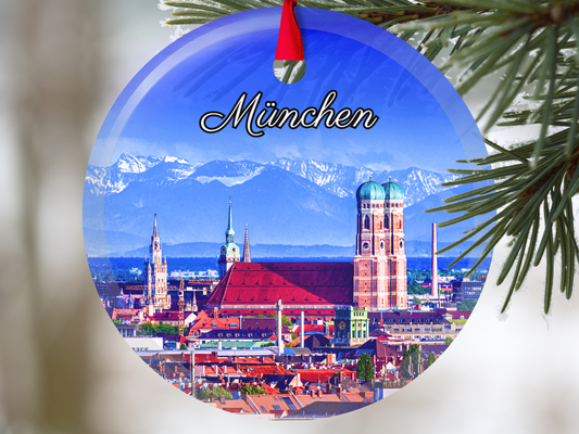 München Munich Germany city by the Alps ornament with gift box