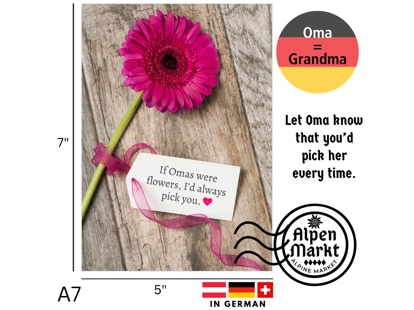 "If Omas were Flowers" German greeting card for Grandma