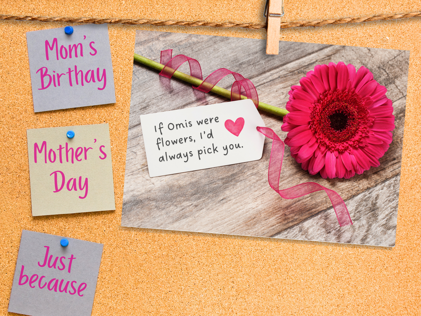 "If Omis were Flowers" German greeting card for Grandma