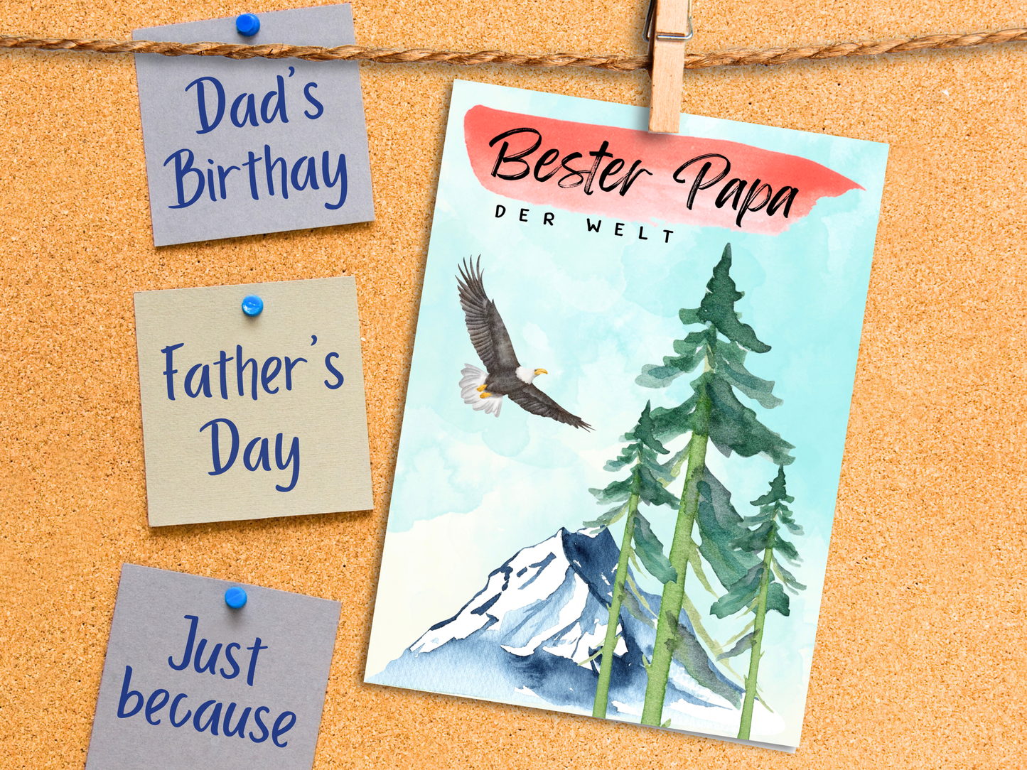 "Bester Papa der Welt" Best Dad in the World German greeting card