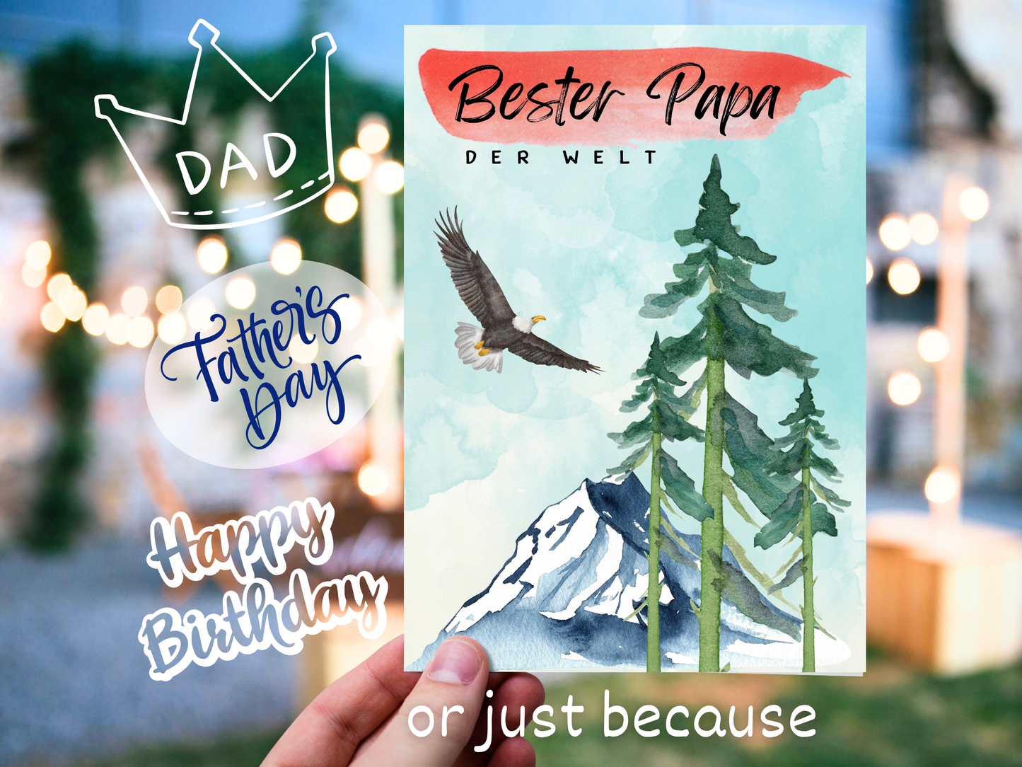 "Bester Papa der Welt" Best Dad in the World German greeting card