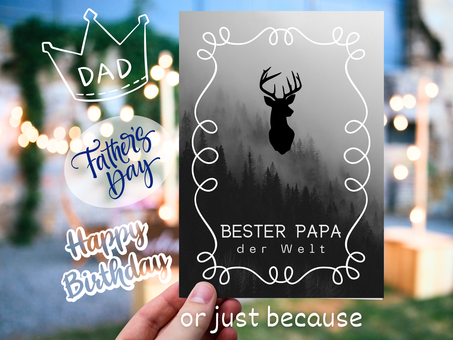 "Bester Papa der Welt" Best Dad in the World German greeting card