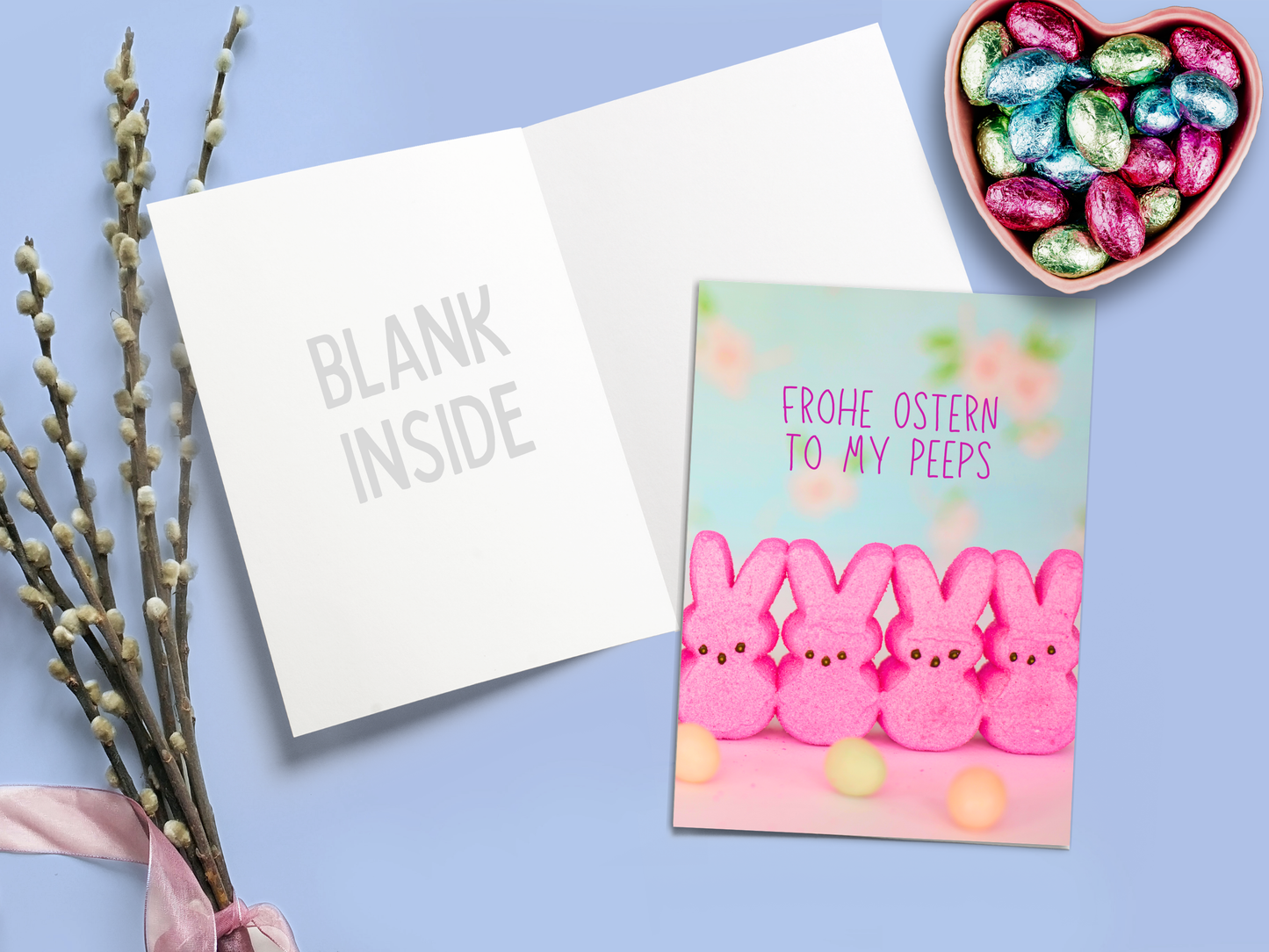 "Frohe Ostern" to my Peeps funny German Easter Card