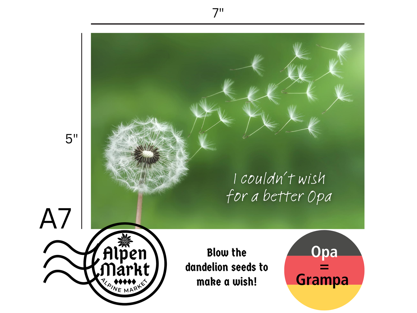 "I couldn't wish for a better Opa" German greeting card