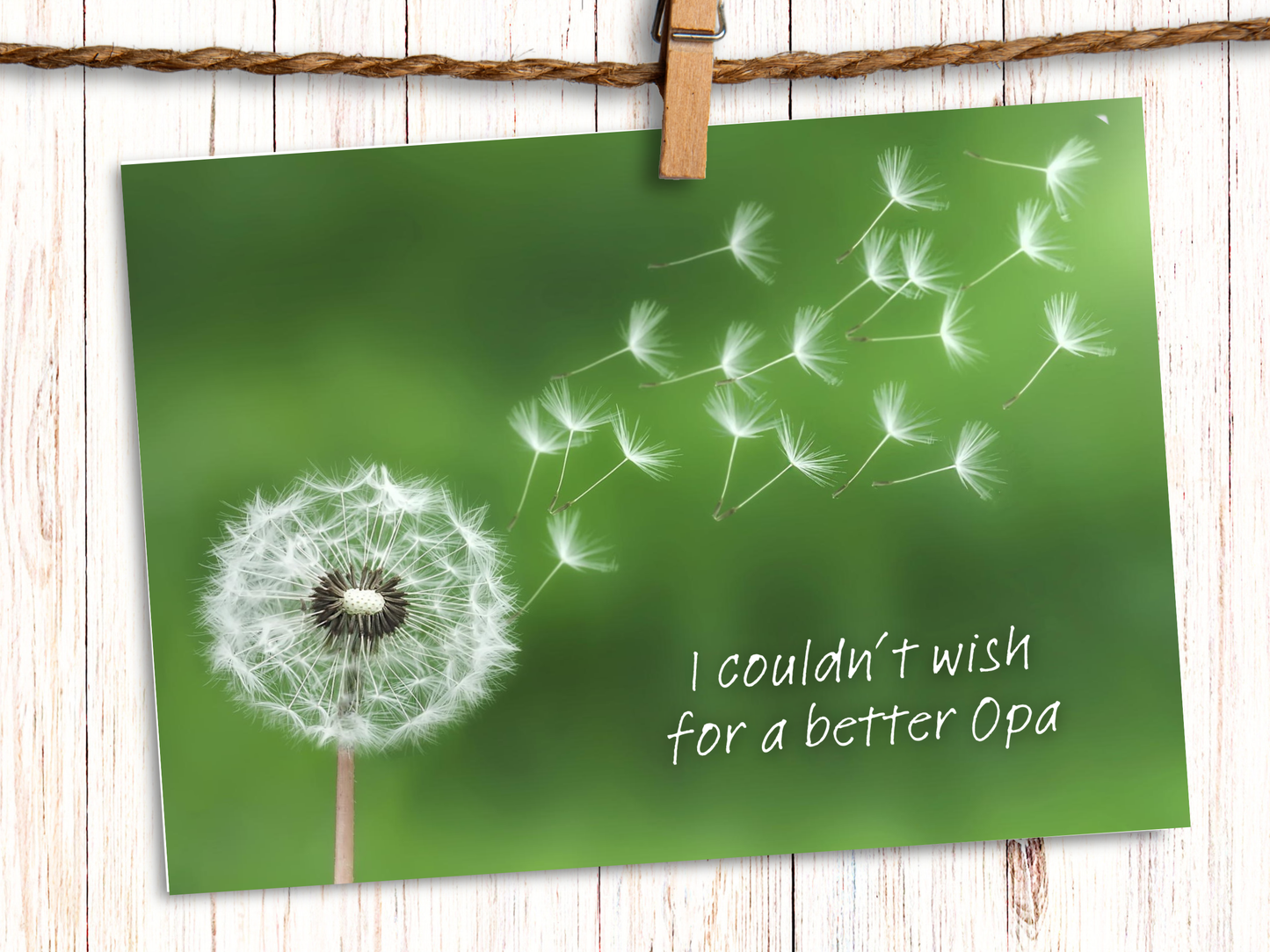 "I couldn't wish for a better Opa" German greeting card