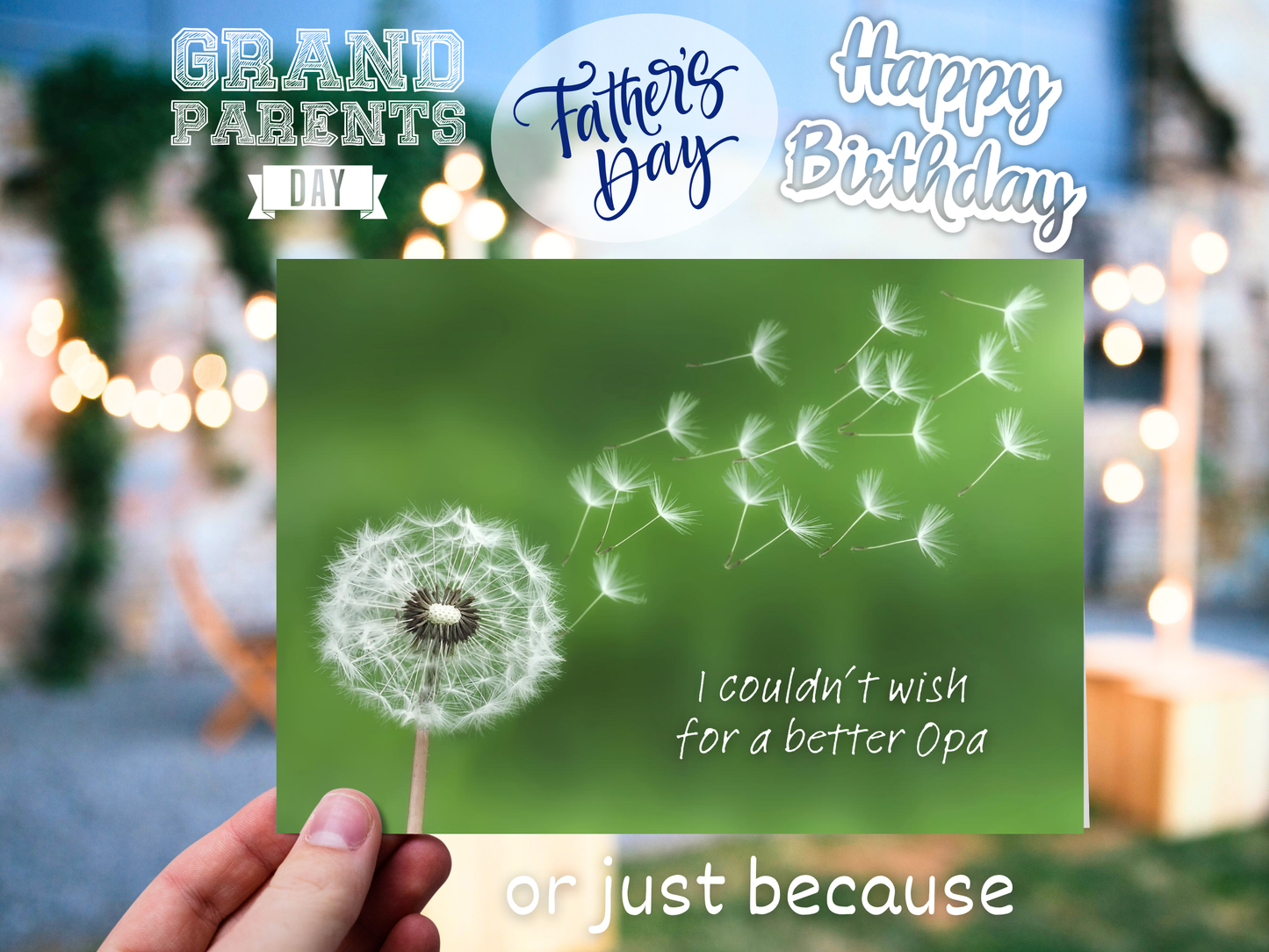 "I couldn't wish for a better Opa" German greeting card