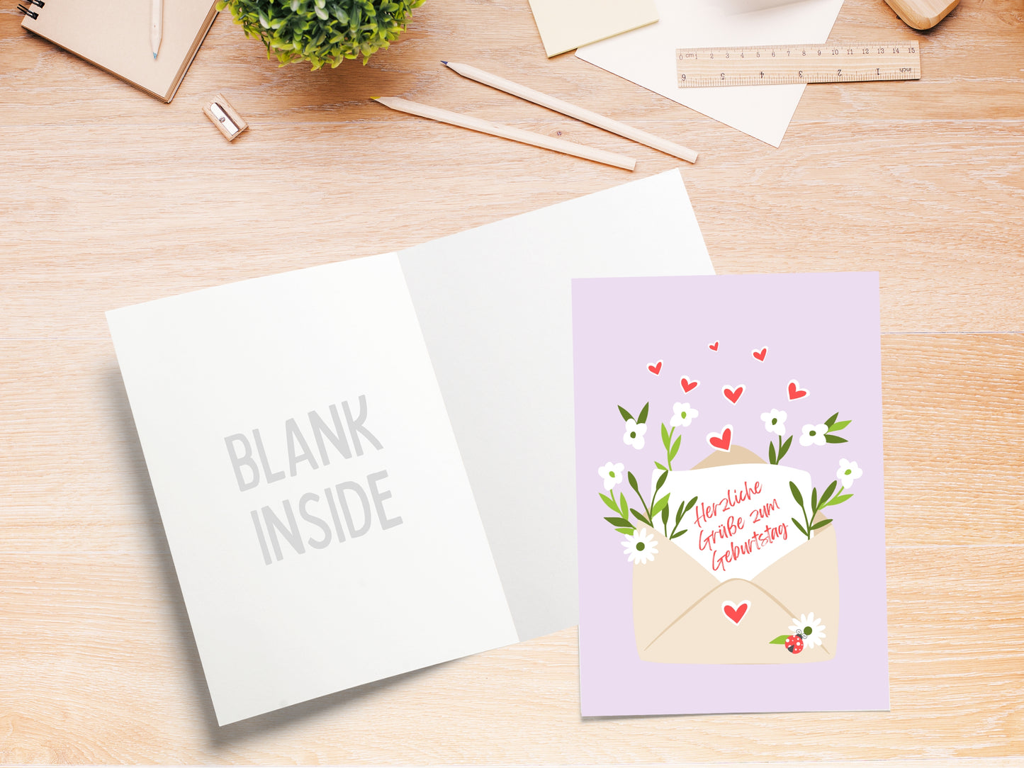 Happy Greetings German Birthday "Geburtstag" Greeting Card