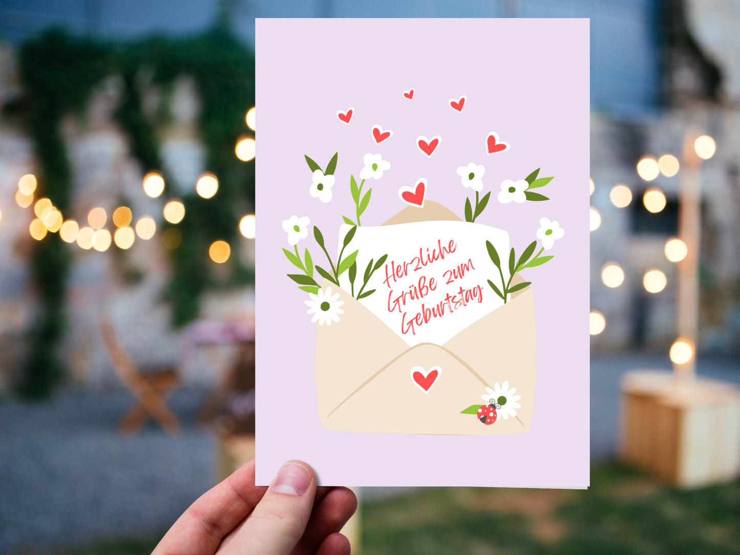 Happy Greetings German Birthday "Geburtstag" Greeting Card