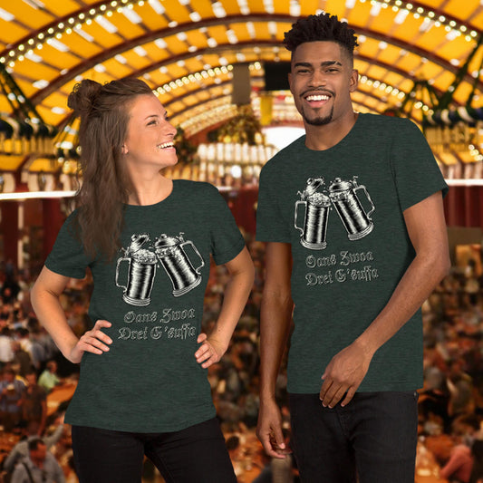 1 2 3 Gsuffa (Drink) beer shirt with a line from your favorite Oktoberfest chant