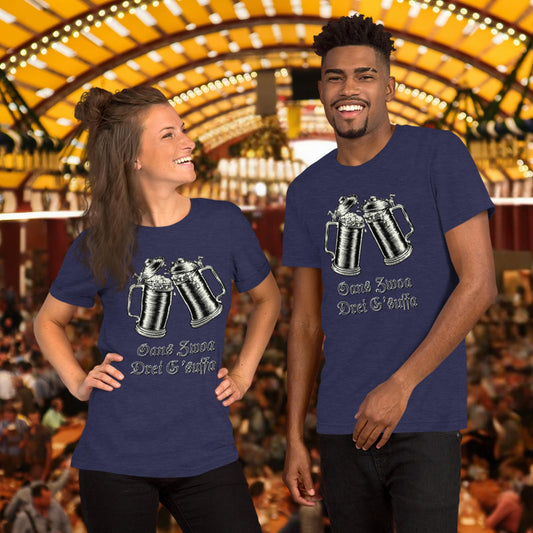 1 2 3 Gsuffa (Drink) beer shirt with a line from your favorite Oktoberfest chant