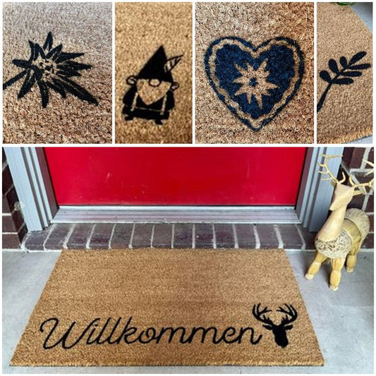 Wilkommen - German Welcome Coir Doormat - 30" x 18" standard size